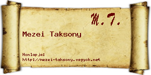Mezei Taksony névjegykártya